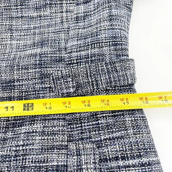 Liz Claiborne Petite 10P Navy Tweed Pea Coat 100% Silk Shell Button Front Jacket - Picture 13 of 13